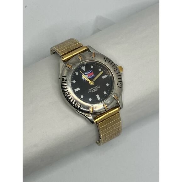 Tommy Hilfiger Mood Watch Vintage Mens,Water Resis, Gold Silver Tone NEW Battery - Picture 1 of 10